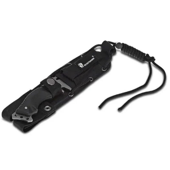 Нож HX Outdoors D-123HS, черный с черным лезвием  