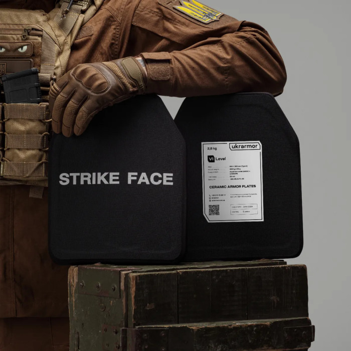 Комплект бронеплит керамических Ukrarmor 6 клас, 5,6 кг M (25х30 см.)  