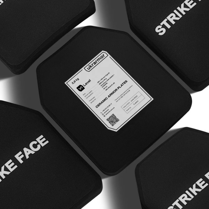 Комплект бронеплит керамических Ukrarmor 6 клас, 5,6 кг M (25х30 см.)  