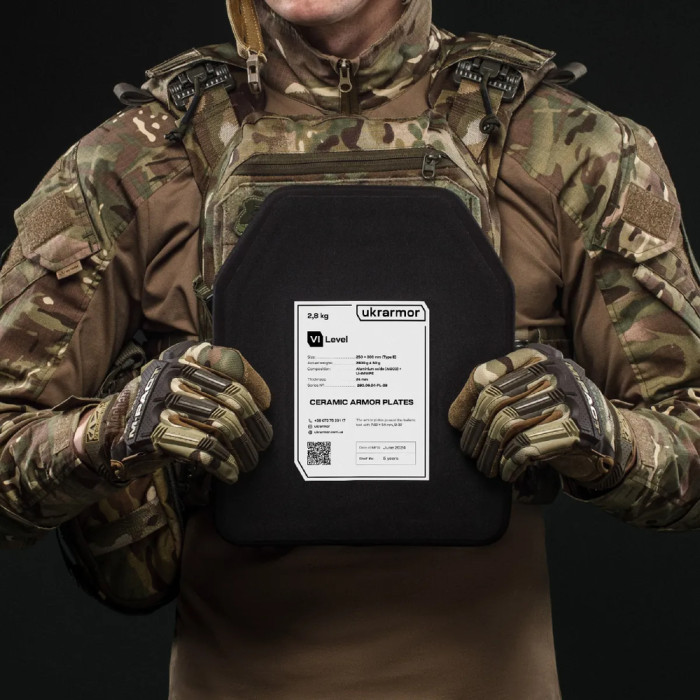 Комплект бронеплит керамических Ukrarmor 6 клас, 5,6 кг M (25х30 см.)  