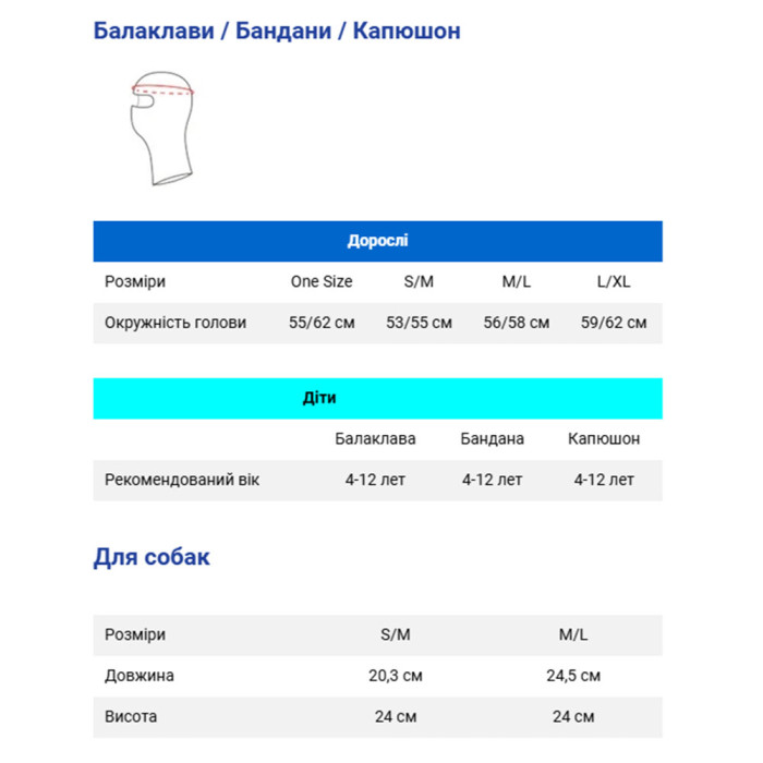 Балаклава детская (8-12) Buff KIDS POLAR BALACLAVA beast blue  