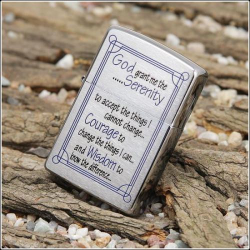 Зажигалка Zippo 200, Serenity Prayer Brushed Chrome, 24355  