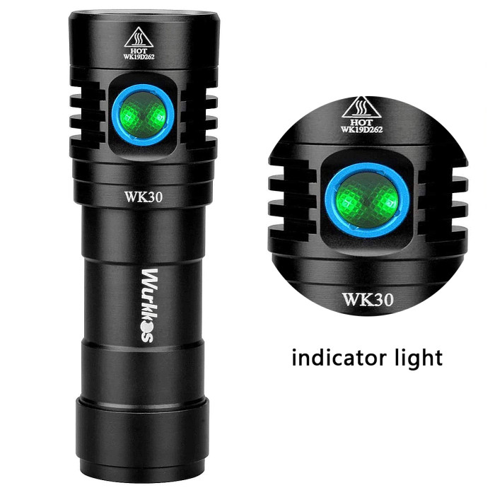 Фонарь Wurkkos WK30 Rechargeable LH351D/ Red Light/ UV Light , черный  