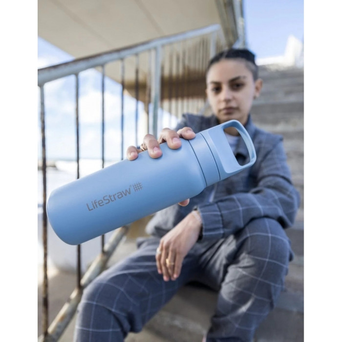 Бутылка-фильтр для воды LifeStraw Go SS Filter Bottle, 1 л, Polar White (LSW LGV41SWHWW)  