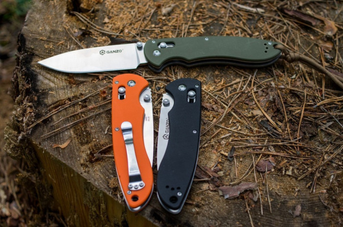 Нож складной Ganzo G740-BK черный (Поврежденная упаковка / пересобранная рукоятка)  