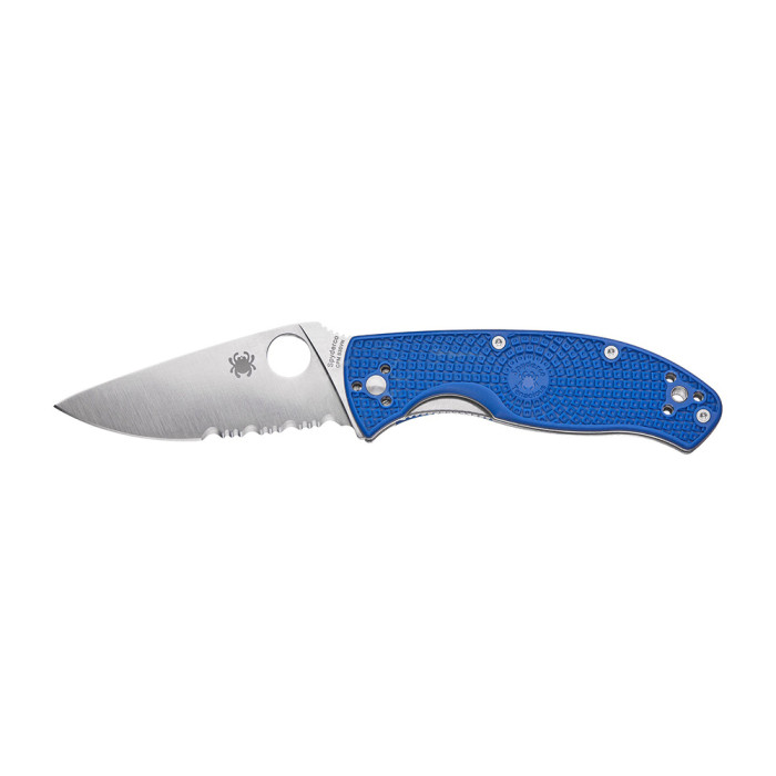Нож Spyderco Tenacious, S35VN, полусеррейтор blue  
