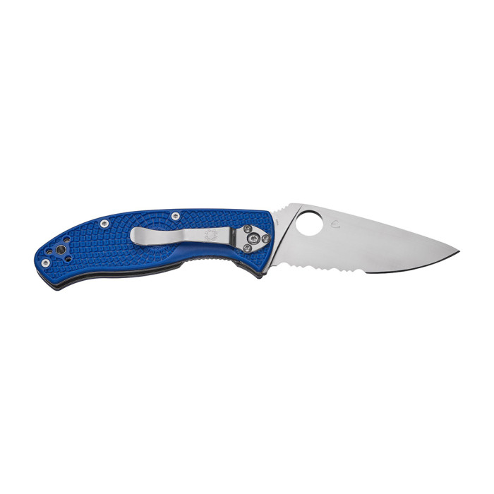 Нож Spyderco Tenacious, S35VN, полусеррейтор blue  