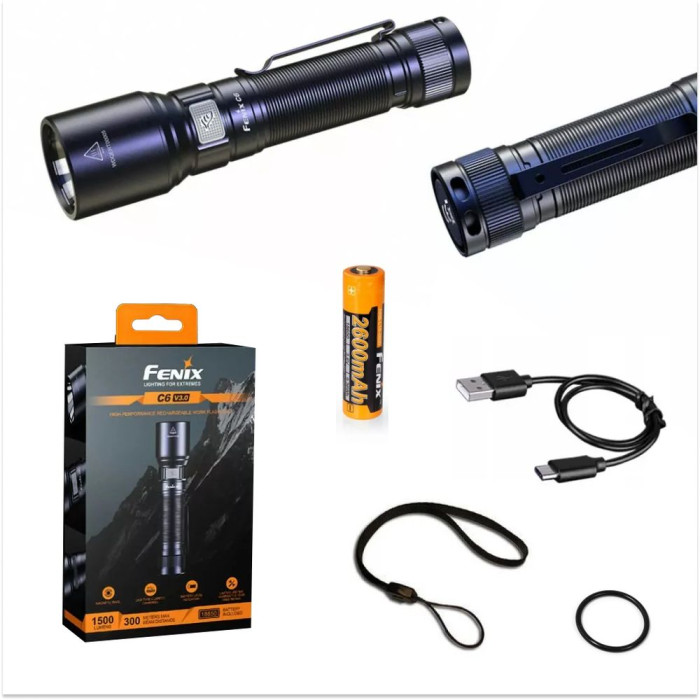 Ручной фонарь Fenix C6 V3.0 Luminus SST40, 1500 lm  