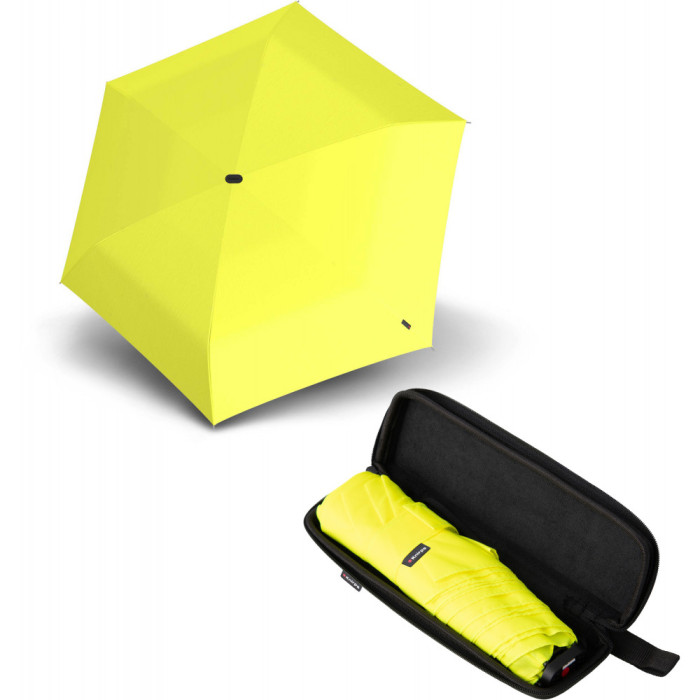 Зонт Knirps X4U Neon Yellow Мех / Складной / 6спиц / D90x21см с EVA чехлом  