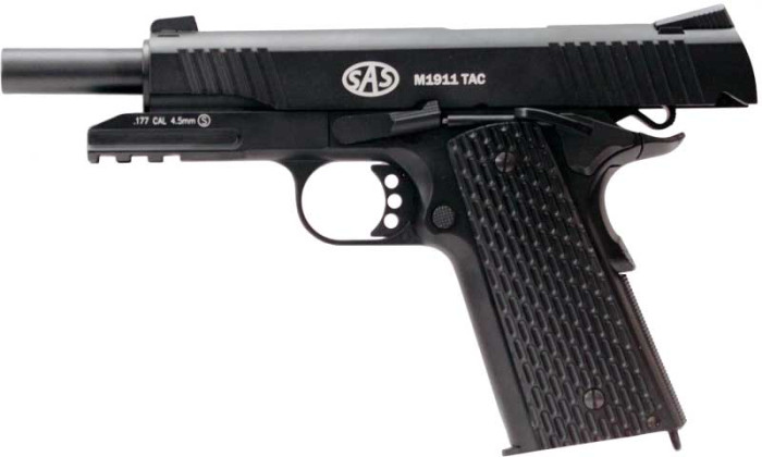 Пистолет пневматический SAS M1911 Tactical 4,5 мм (KMB-77AHN)  