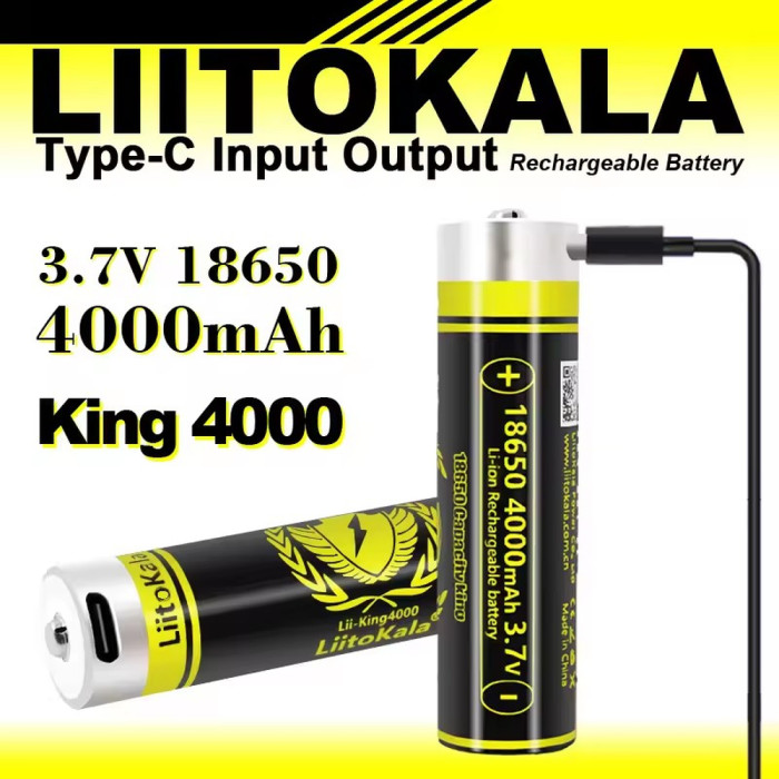 Аккумулятор LiitoKala USB-King4000 18650 на 4000 mAh с USB  