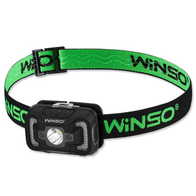Фонарь налобный Winso 200Lm, 5W CREE XTE + COB, 3xAAA, Sensor White/Red