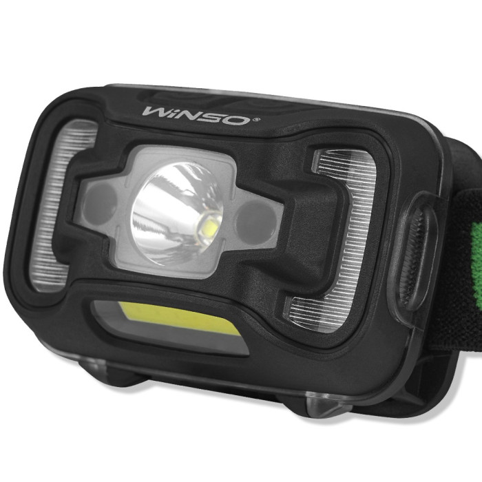 Фонарь налобный Winso 200Lm, 5W CREE XTE + COB, 3xAAA, Sensor White/Red  