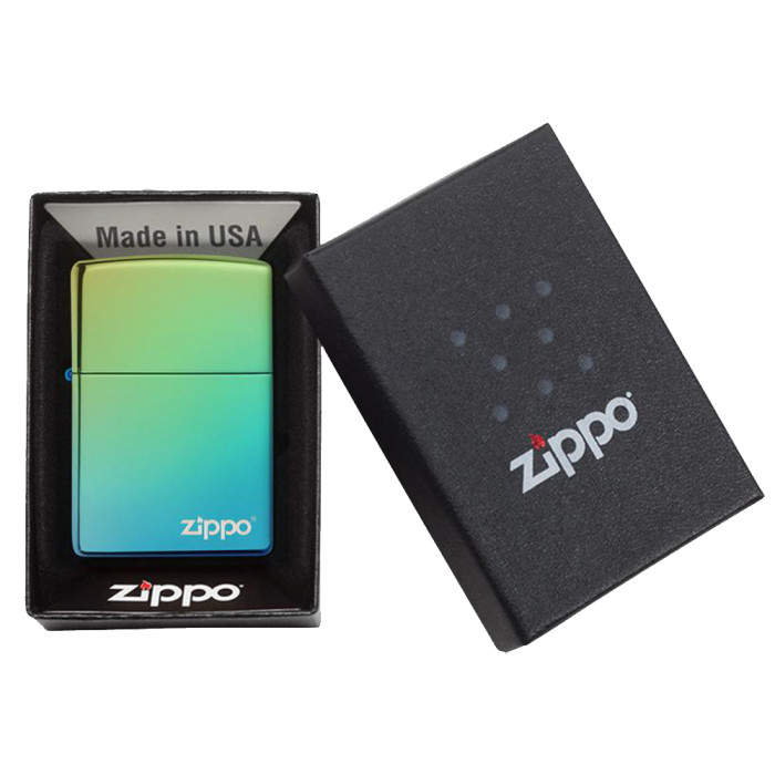 Зажигалка Zippo Reg HP Teal Logo (49191ZL)  