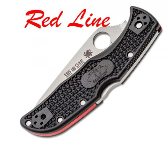 Нож Spyderco Endela Thin Red Line, полусеррейтор  