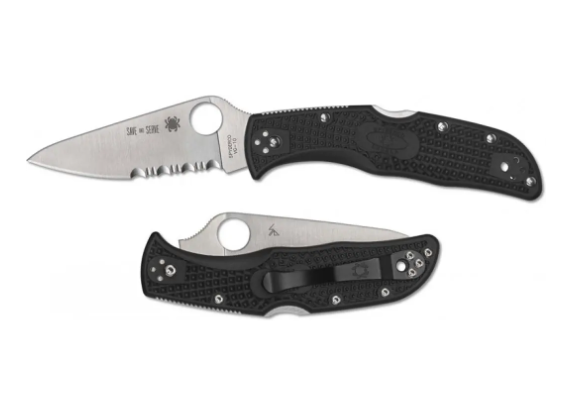 Нож Spyderco Endela Thin Red Line, полусеррейтор  