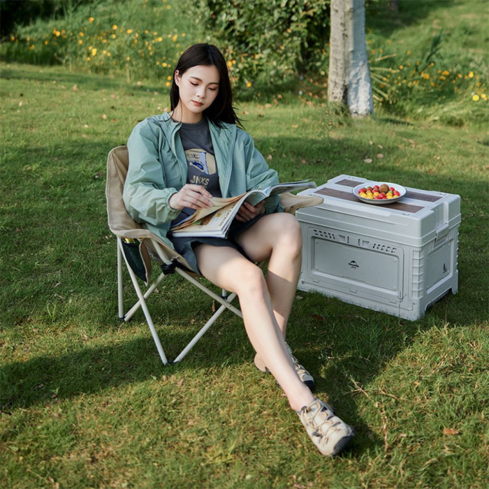 Стул складной Naturehike CNH23JU13002, графит (Открытая упаковка/распорка зашитых карманов)  