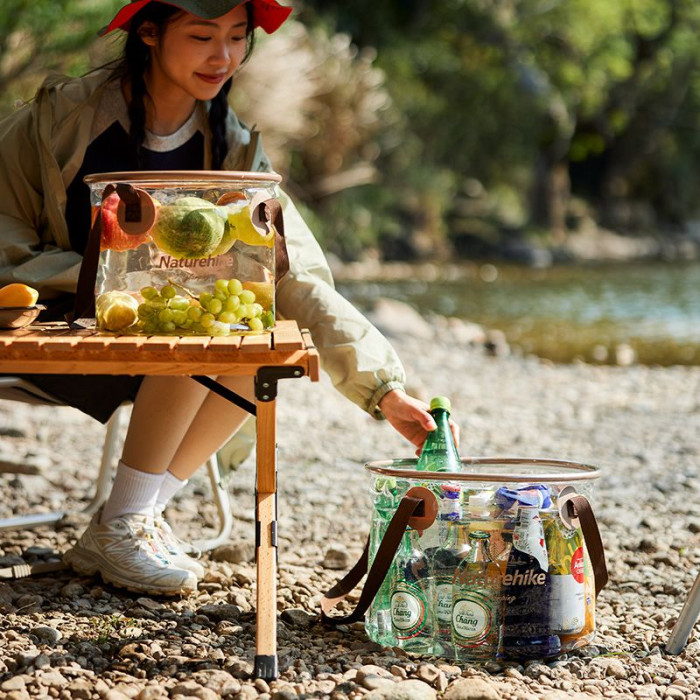 Складной контейнер для воды из ПВХ Naturehike NH20SJ040, 10л, прозрачный  