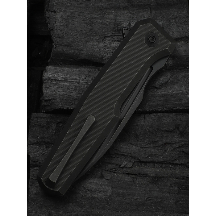 Нож складной туристический Weknife Dressytak (8.6 см) Bohler M390 / Titanium черный  