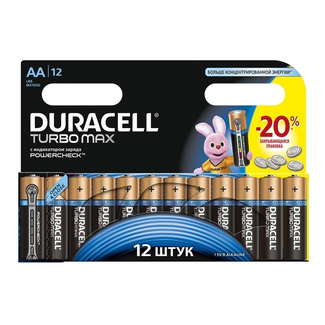 Батарейка AA Duracell LR06 MN1500 KPD 12*20 Turbo 12 шт.  