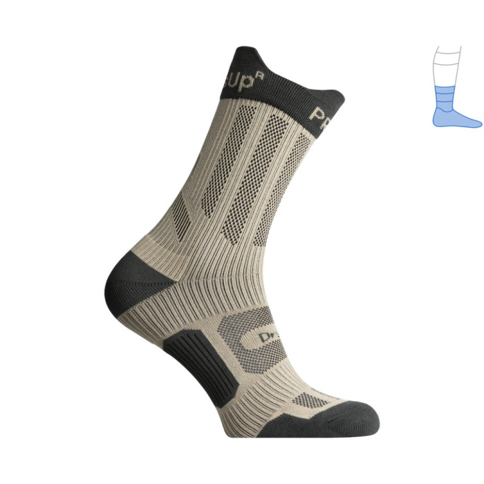 Компрессионные носки защитные летние Protector ShortDry PRO серо-бежевые Койот S 36-39  
