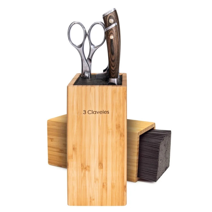 Настольный универсальный блок для ножей бамбук, 1747 3claveles, Испания.  