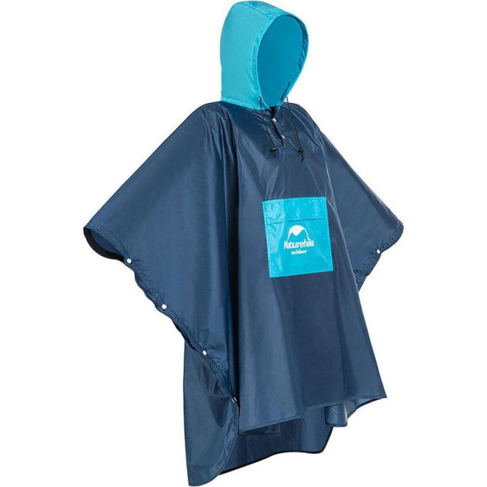 Плащ-дождевик двухцветный Naturehike NH19Y036-Y, размер L, синий-голубой  