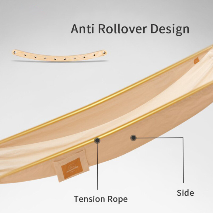 Гамак одноместный без опрокидывания Naturehike NH20DC001, хлопок, зеленый  