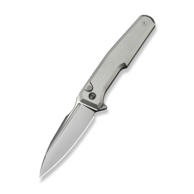 Нож складной туристический Weknife Dressytak (8.6 см) Bohler M390 / Titanium серый