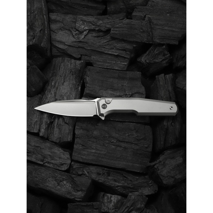 Нож складной туристический Weknife Dressytak (8.6 см) Bohler M390 / Titanium серый  