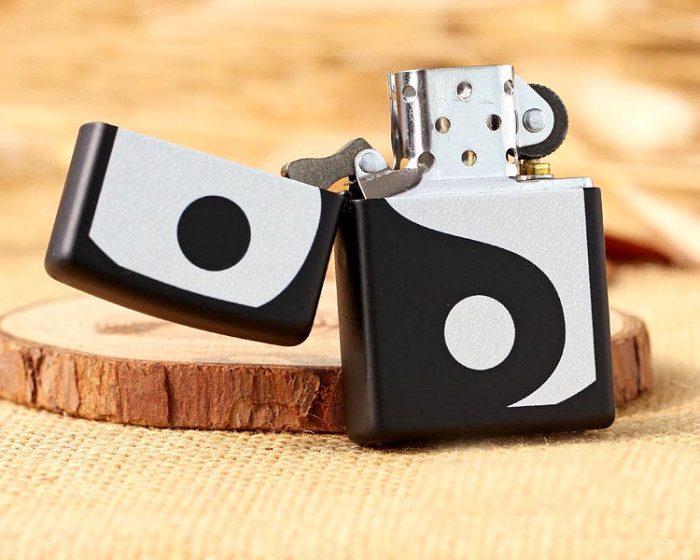 Зажигалка Zippo 218 Black Matte, Ying Yang 24472  