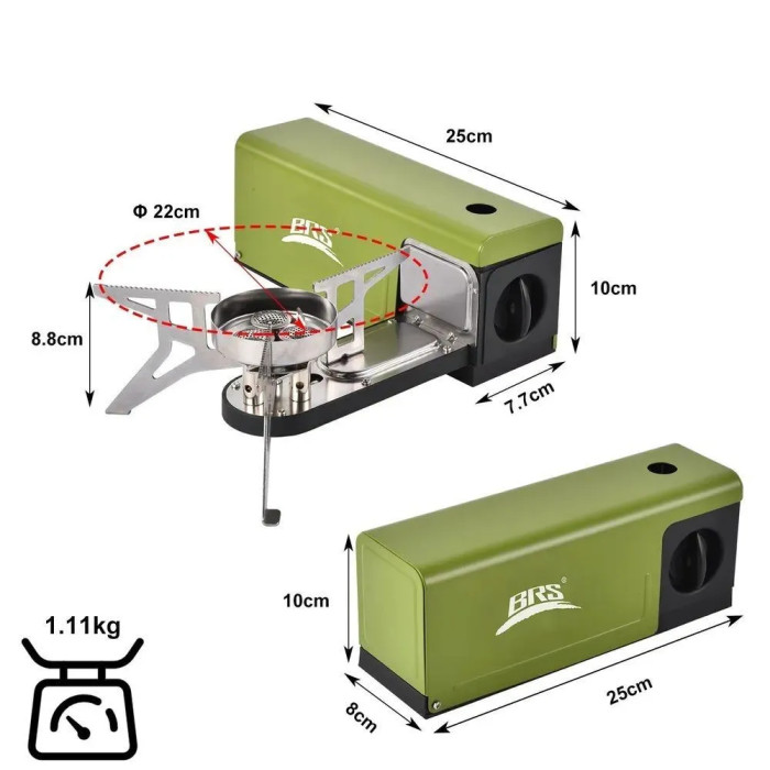 Газовая горелка BRS-97 зеленая  