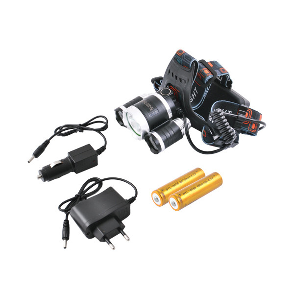 Фонарь налобный Police 12V 6633-T6+2XPE/RJ-3000  