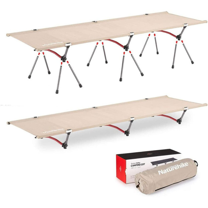 Кровать складная Naturehike ультралегкая NH19JJ006, алюминий, бежевый  