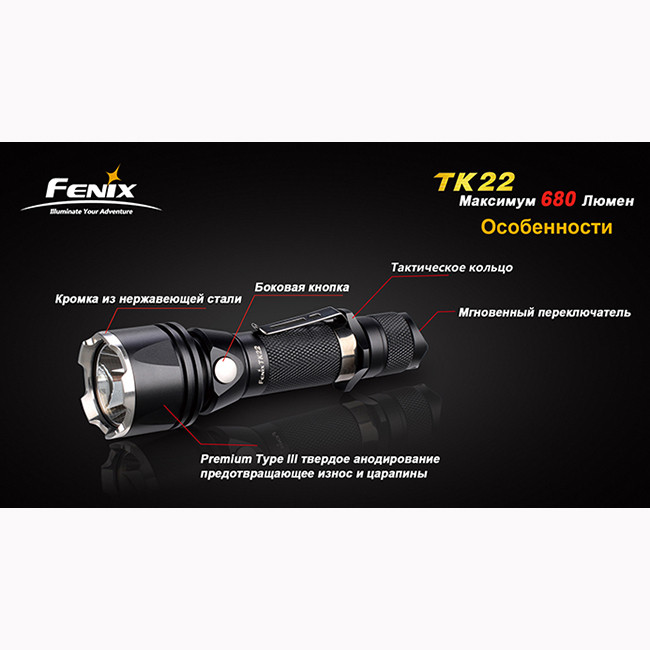 Ручной фонарь Fenix TK22 Cree XM-L2 (U2)  