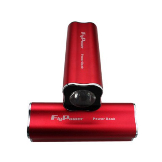 Внешний аккумулятор (Power Bank) FlyPower FPB-10000 с мощным фонарем, 2 USB + ударопрочный  чехол  
