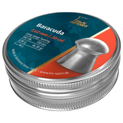 Пули пневматические H&amp;N Baracuda 7,62 мм 100шт/уп (92187620001)