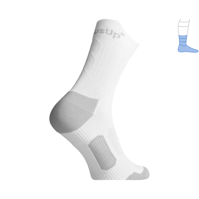 Компрессионные носки защитные летние Protector ShortDry PRO серо-белые L 44-47  