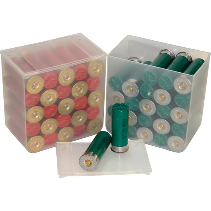 Коробка MTM д/патр 12к. на 25 шт. (4шт в комп.) прозрачная  