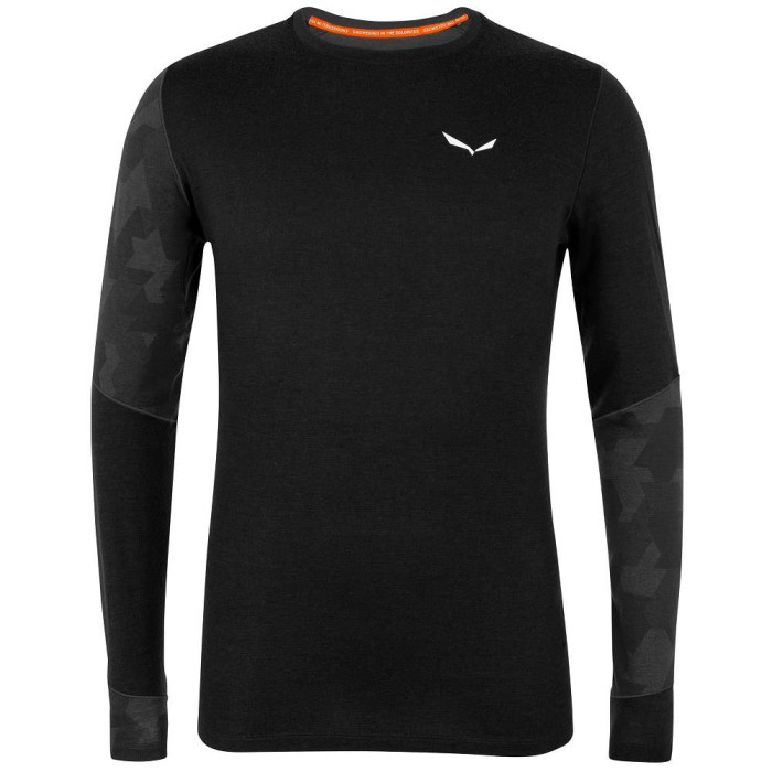 Термофутболка мужская  Salewa CRISTALLO WARM AMR L/S TEE - черная, M  