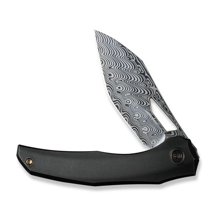 Нож складной туристический Weknife Ignio Mystery Box (8.39 см) Damasteel (Hakkapella) / 6AL4V Titanium черный  