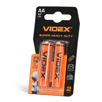 Батарейки солевые Videx R06P/AA, 2шт упак