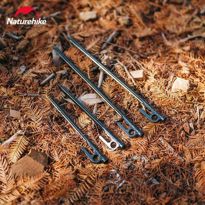 Колышек стальной Naturehike CNH22ZP018, 20 см, черный  