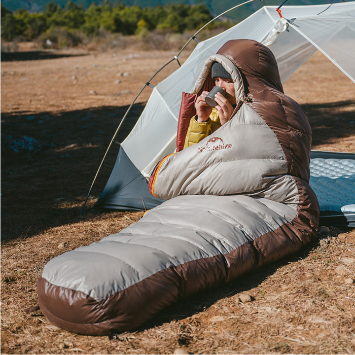 Спальник с натуральным пухом Naturehike Snowbird CNK2550WS014 SP550, р-р L, коричневый 992 г  