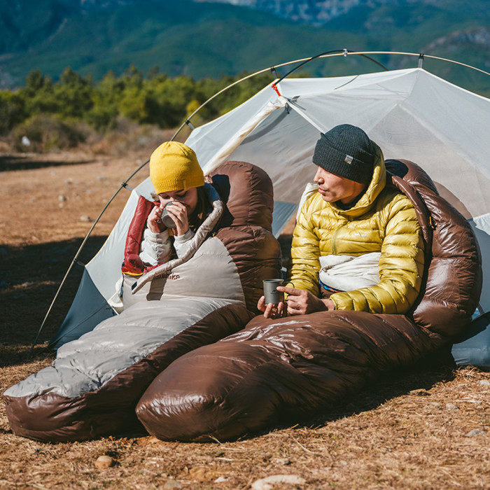 Спальник с натуральным пухом Naturehike Snowbird CNK2550WS014 SP550, р-р L, коричневый 992 г  