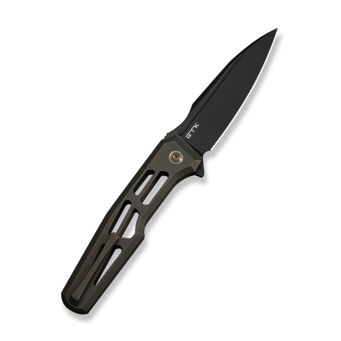 Нож складной туристический Weknife Dressytak (8.6 см) Bohler M390 / Titanium бронзовый  