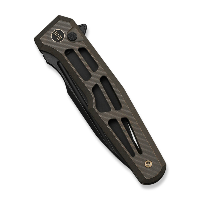 Нож складной туристический Weknife Dressytak (8.6 см) Bohler M390 / Titanium бронзовый  