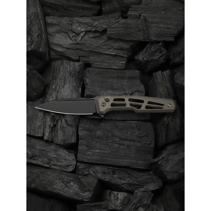 Нож складной туристический Weknife Dressytak (8.6 см) Bohler M390 / Titanium бронзовый  