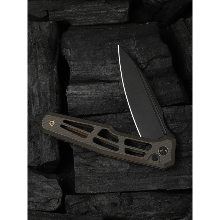 Нож складной туристический Weknife Dressytak (8.6 см) Bohler M390 / Titanium бронзовый  