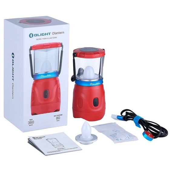 Кемпинговый фонарь Olight Olantern ,360 lm, две насадки в комплекте, лампа/свеча, цвет:красный  